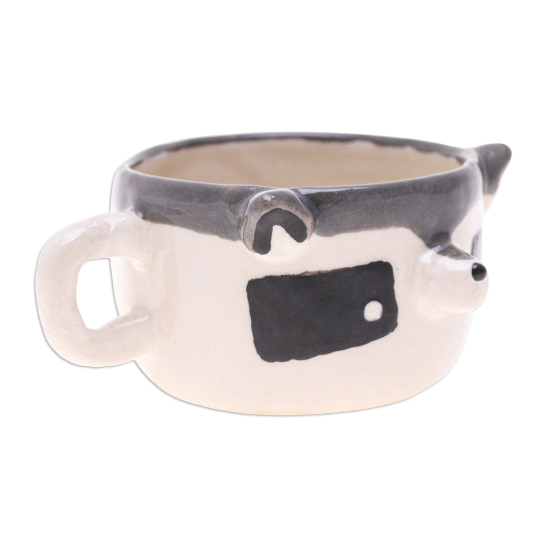 Fair Trade Thai-Made Animal-Themed Ceramic Raccoon Demitasse - Raccoon Demitasse