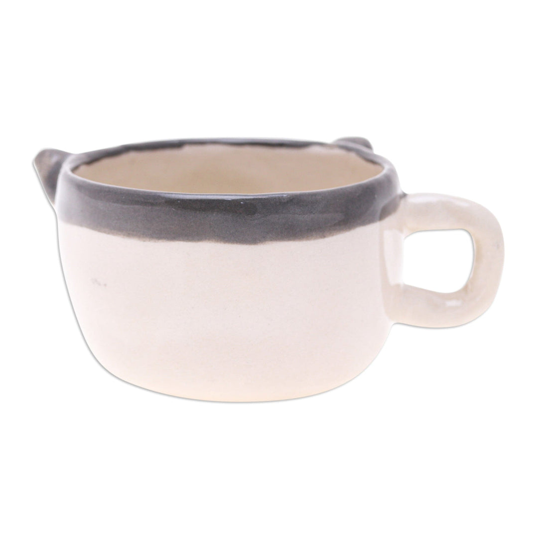 Fair Trade Thai-Made Animal-Themed Ceramic Raccoon Demitasse - Raccoon Demitasse