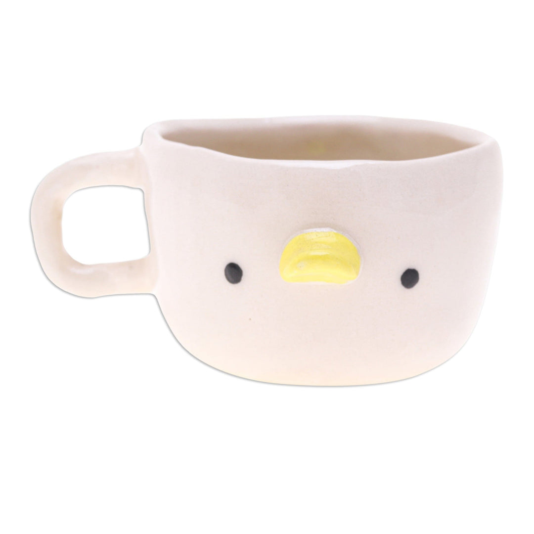 Artisan-Made Duck-Themed Ceramic Espresso Cup from Thailand - Duck Demitasse