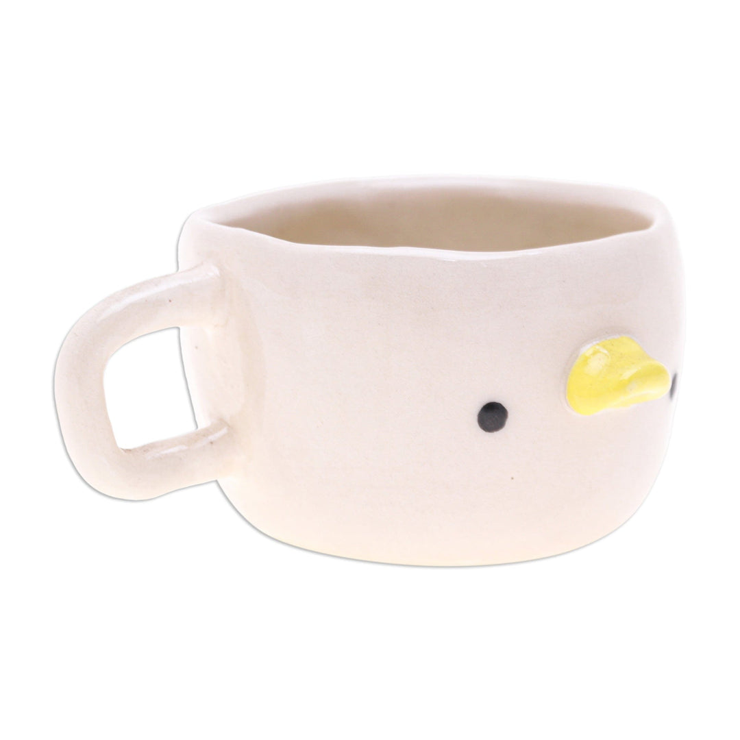 Artisan-Made Duck-Themed Ceramic Espresso Cup from Thailand - Duck Demitasse