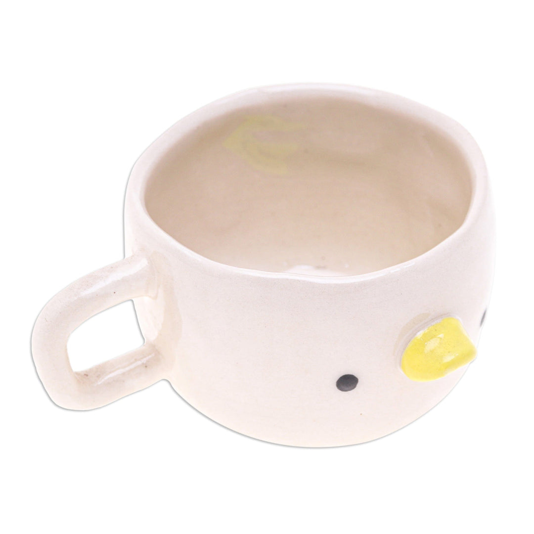 Artisan-Made Duck-Themed Ceramic Espresso Cup from Thailand - Duck Demitasse