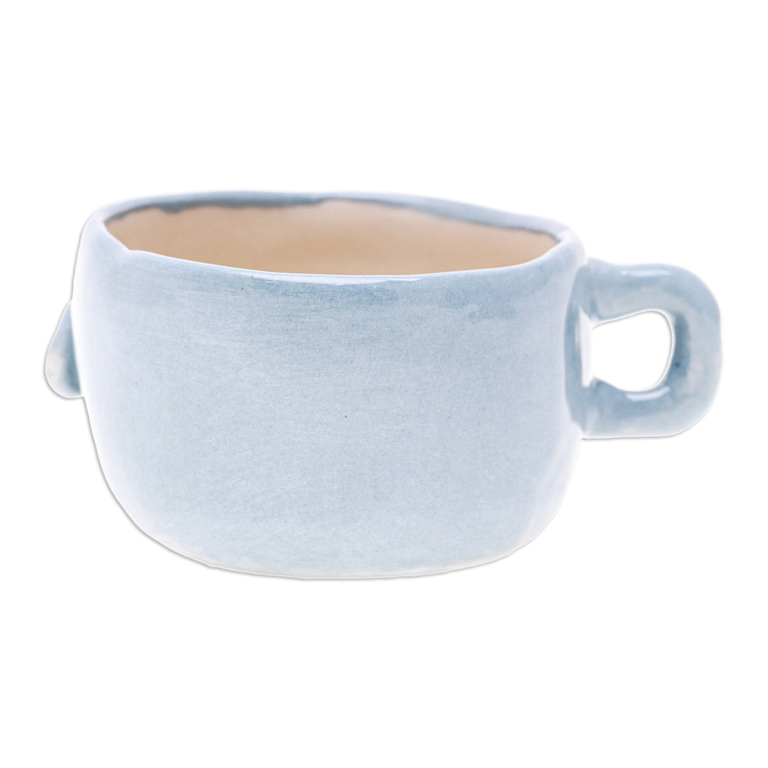 Thai-Crafted Glossy Animal-Themed Ceramic Bluebird Demitasse - Bluebird Demitasse