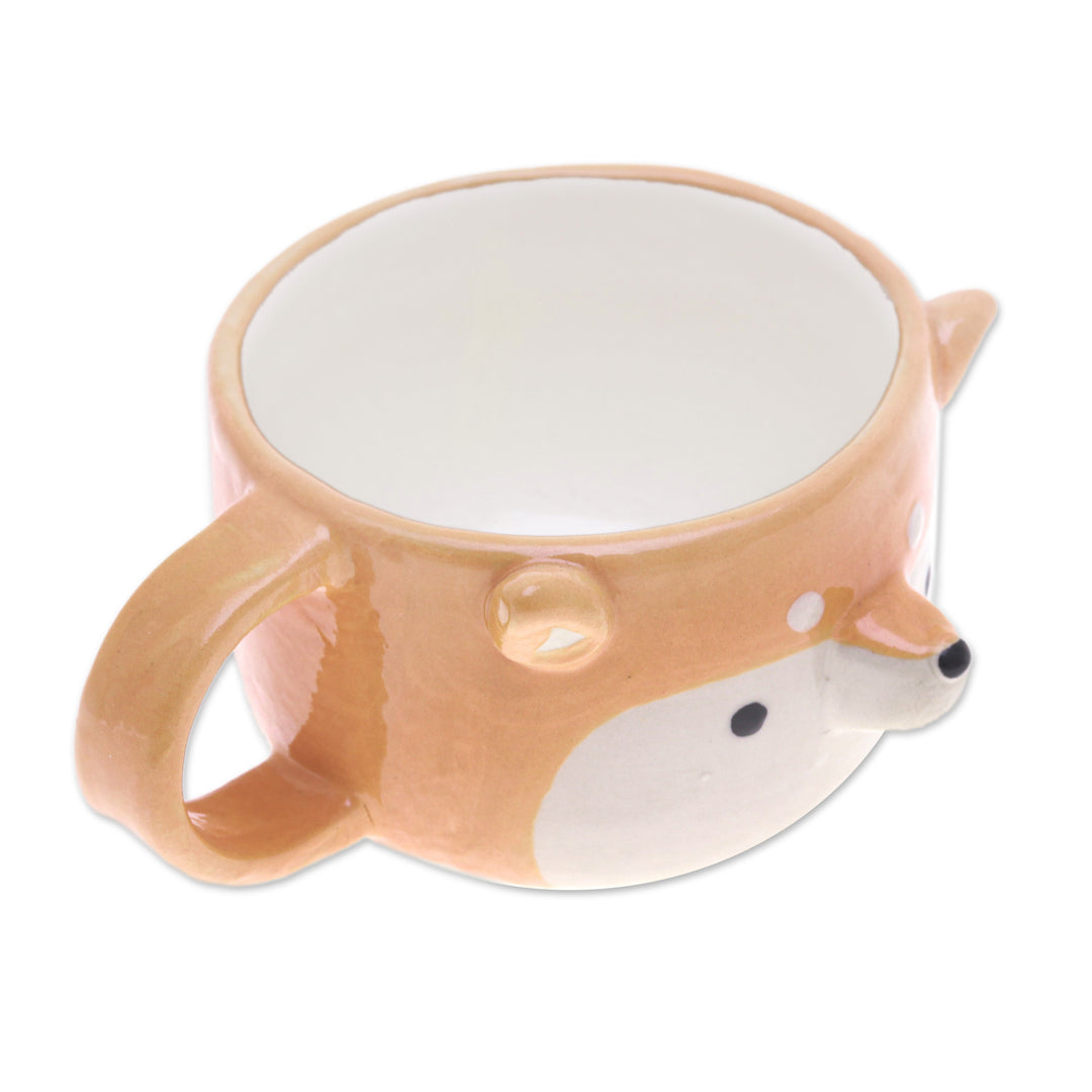 Handmade 6 oz Ceramic Siberian Dog Cup with a Glossy Finish - Siberian Elixir