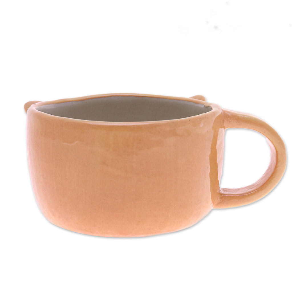 Handmade 6 oz Ceramic Siberian Dog Cup with a Glossy Finish - Siberian Elixir