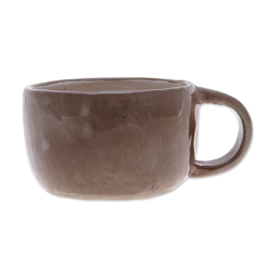 Ceramic 6 oz Sloth Cup with a Glossy Finish from Thailand - Sloth Elixir