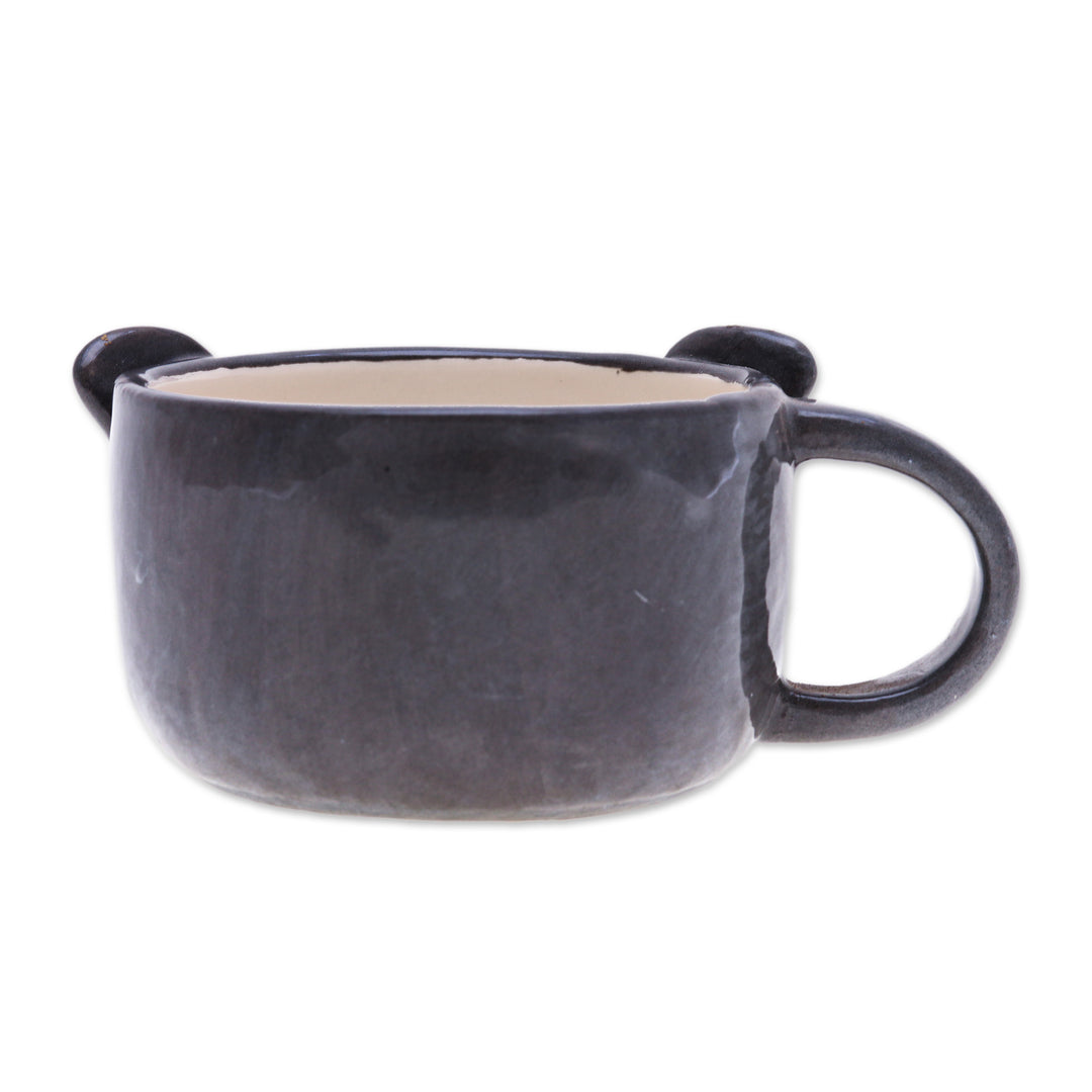 Handcrafted Thai Ceramic Koala Cup with a Glossy Finish - Koala Elixir