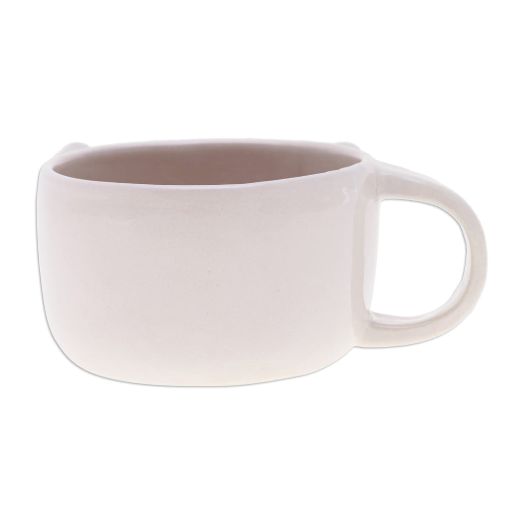 Hand Made 6 oz Ceramic Piglet Cup with a Glossy Finish - Piglet Elixir