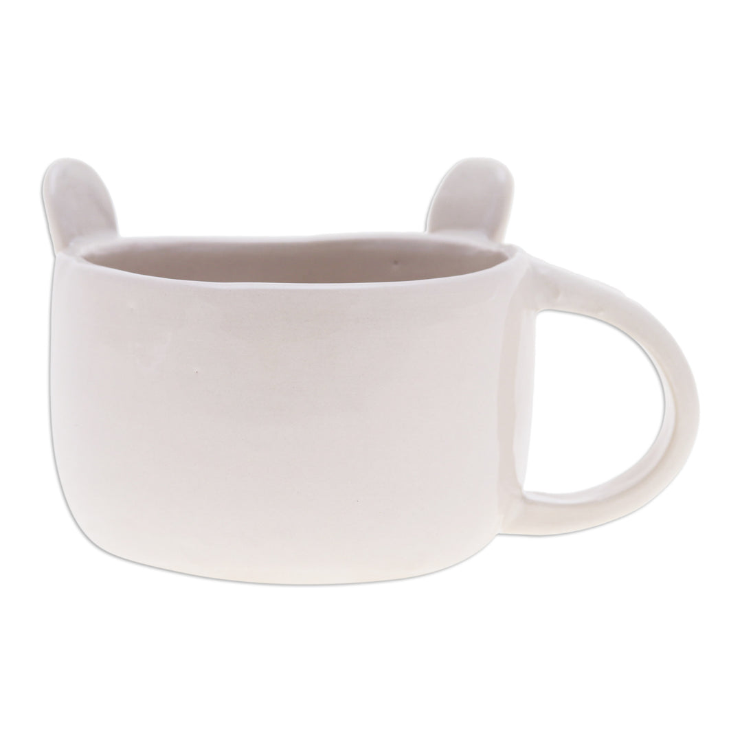 Whimsical 6 oz Ceramic Bunny Cup with a Glossy Finish - Bunny Elixir