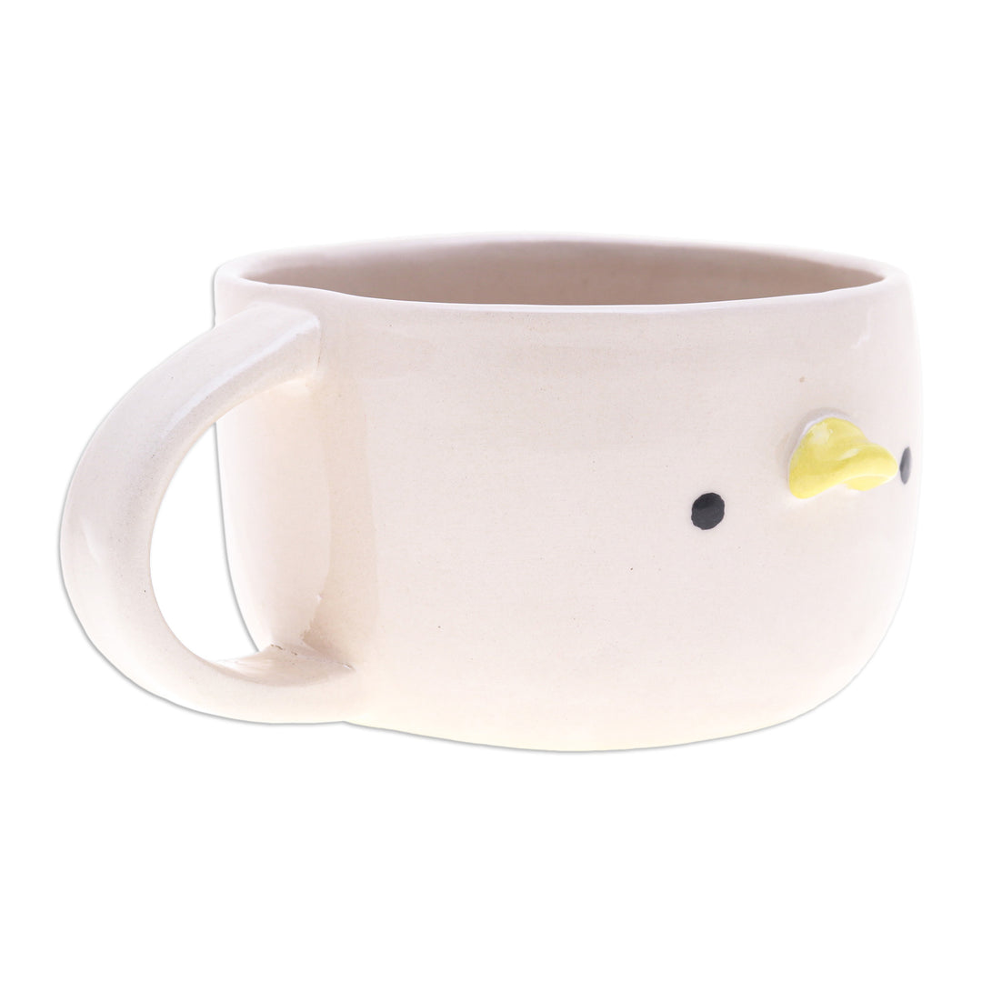 Handcrafted 6 oz Ceramic Duck Cup with Glossy Finish - Duck Elixir
