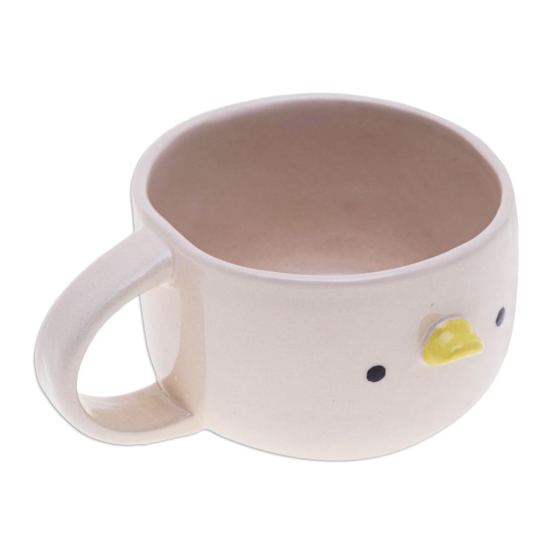 Handcrafted 6 oz Ceramic Duck Cup with Glossy Finish - Duck Elixir