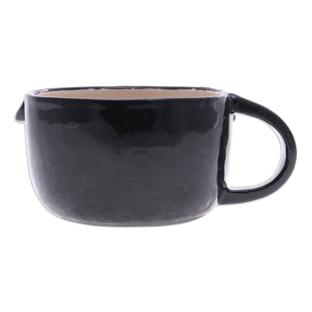Handcrafted 6 oz Thai Ceramic Penguin Cup with Glossy Finish - Penguin Elixir