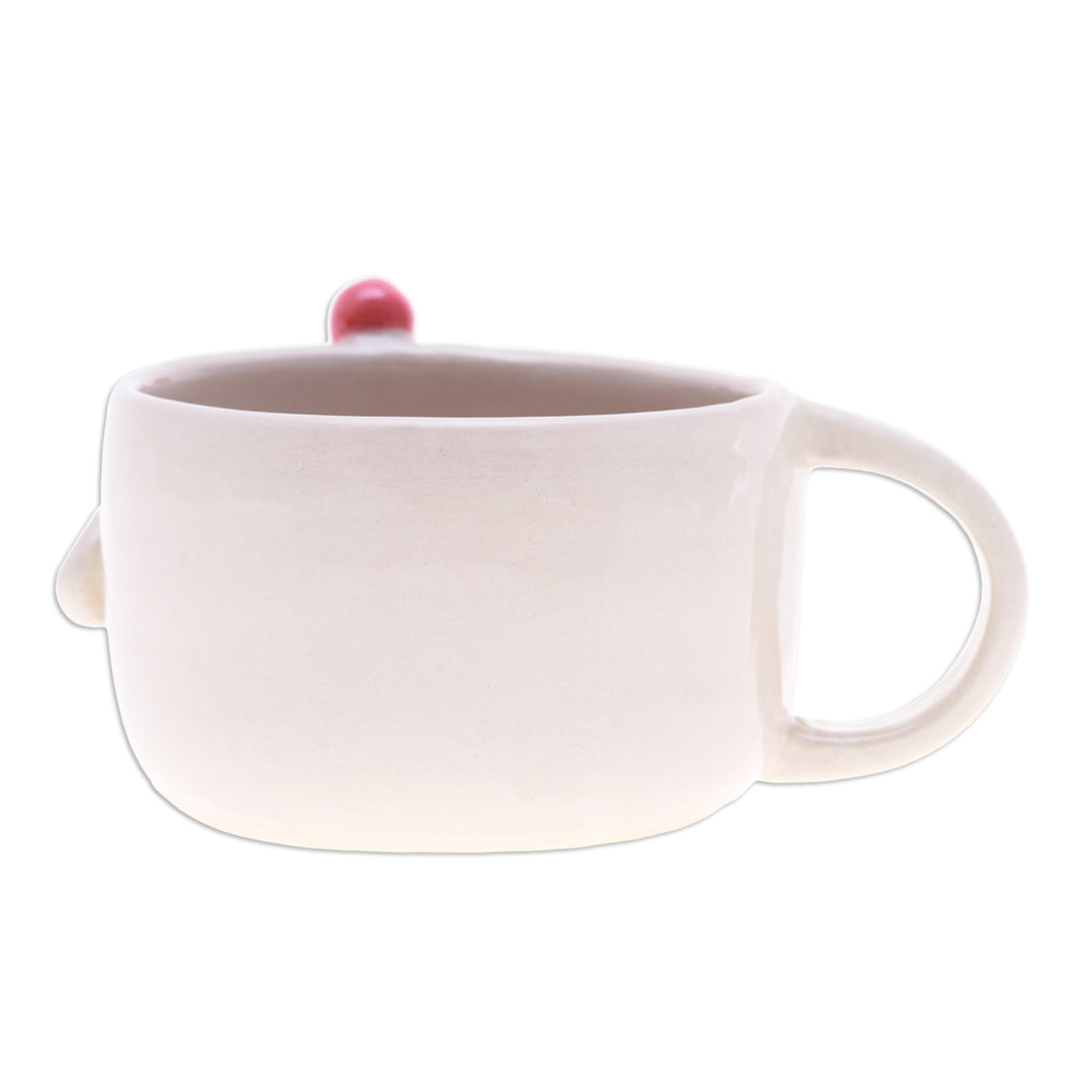 Handcrafted 6 oz Ceramic Chicken Cup with Glossy Finish - Chicken Elixir