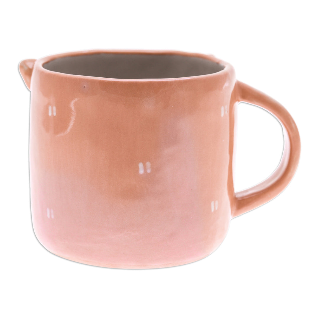 Handmade Glazed Ceramic 9 oz Fox Mug from Thailand - Fox Morning