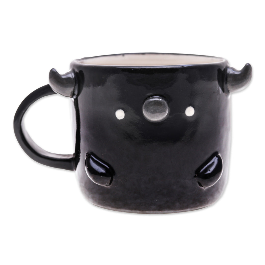 Whimsical Handcrafted Glossy-Finished Ceramic Buffalo Mug - Buffalo Morning