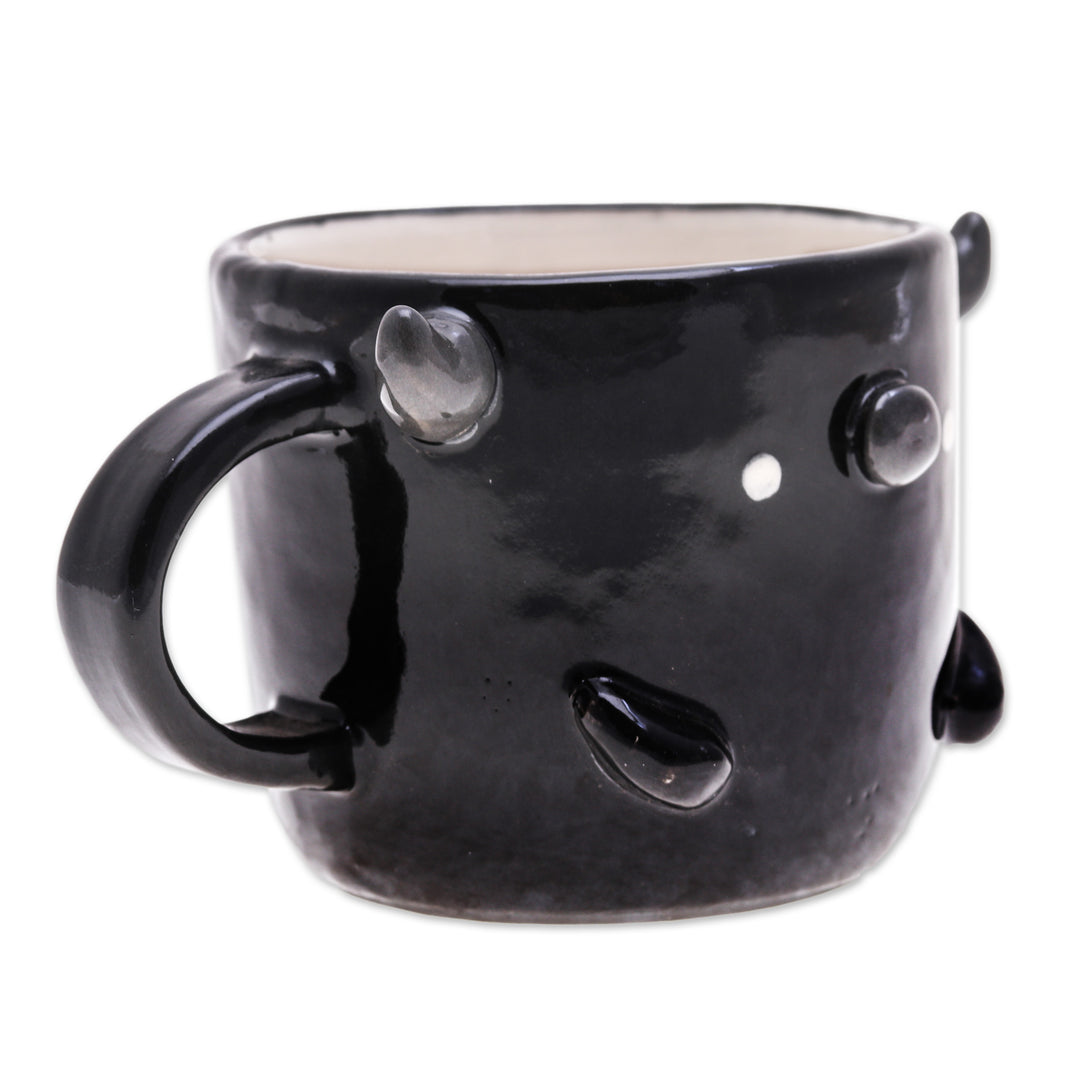 Whimsical Handcrafted Glossy-Finished Ceramic Buffalo Mug - Buffalo Morning