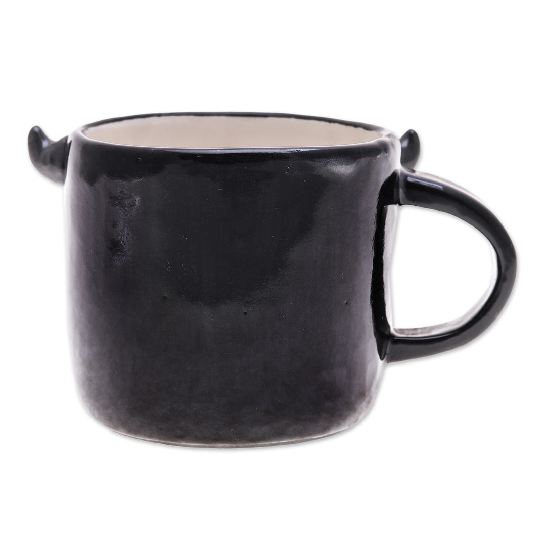 Whimsical Handcrafted Glossy-Finished Ceramic Buffalo Mug - Buffalo Morning