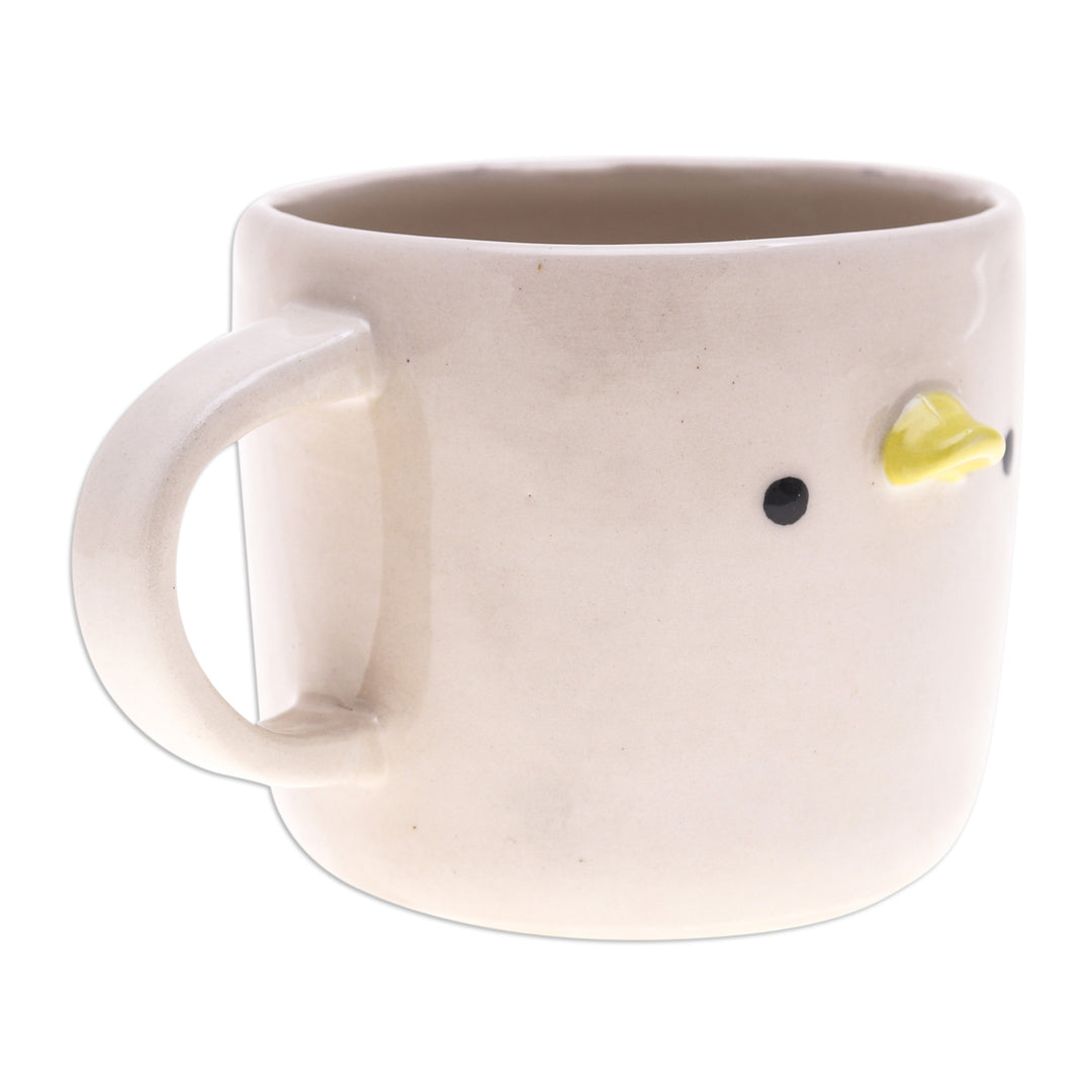 Whimsical Handcrafted Ceramic Duck Mug with Glossy Finish - Duck Morning