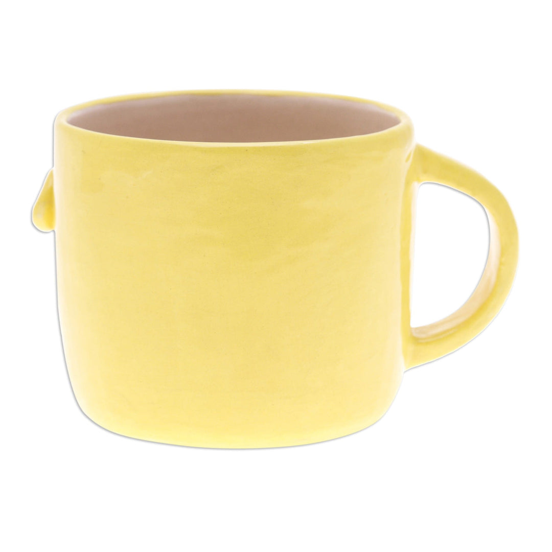 Fair Trade 9 oz Thai Ceramic Chick Mug with Glossy Finish - Chick Morning