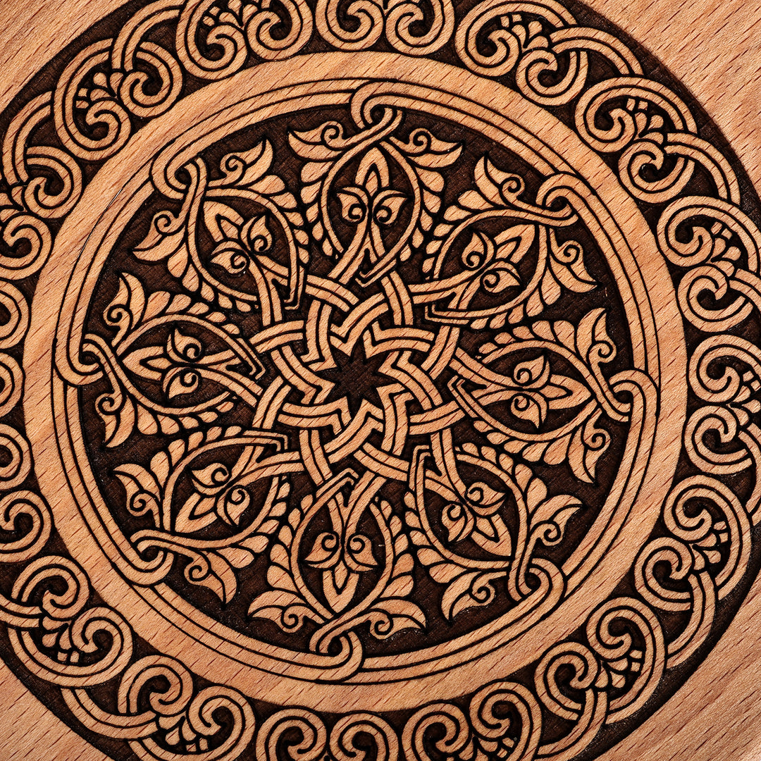 Artisan-Made Armenian Pomegranate-Shaped Beechwood Trivet - Pomegranate Banquet