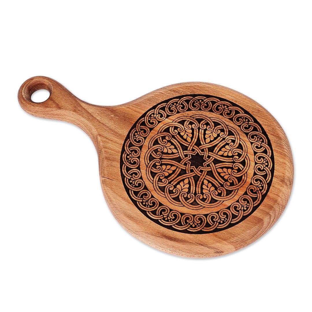Folk Art Handmade Medium-Sized Beechwood Trivet from Armenia - Ancestral Feast