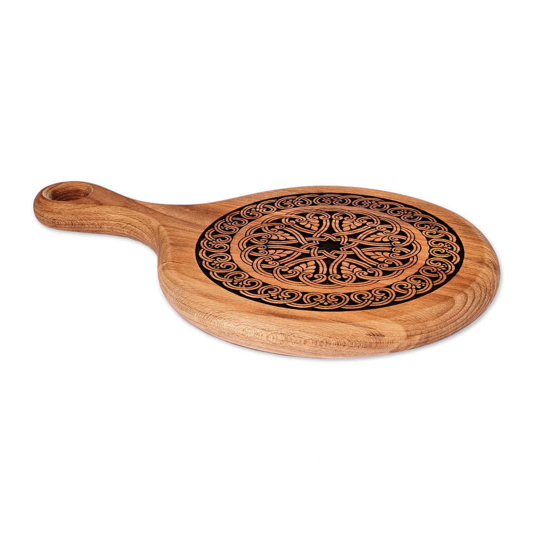 Folk Art Handmade Medium-Sized Beechwood Trivet from Armenia - Ancestral Feast