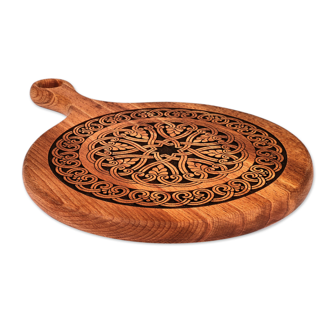Classic Handmade Large-Sized Beechwood Trivet from Armenia - Ancestral Feast