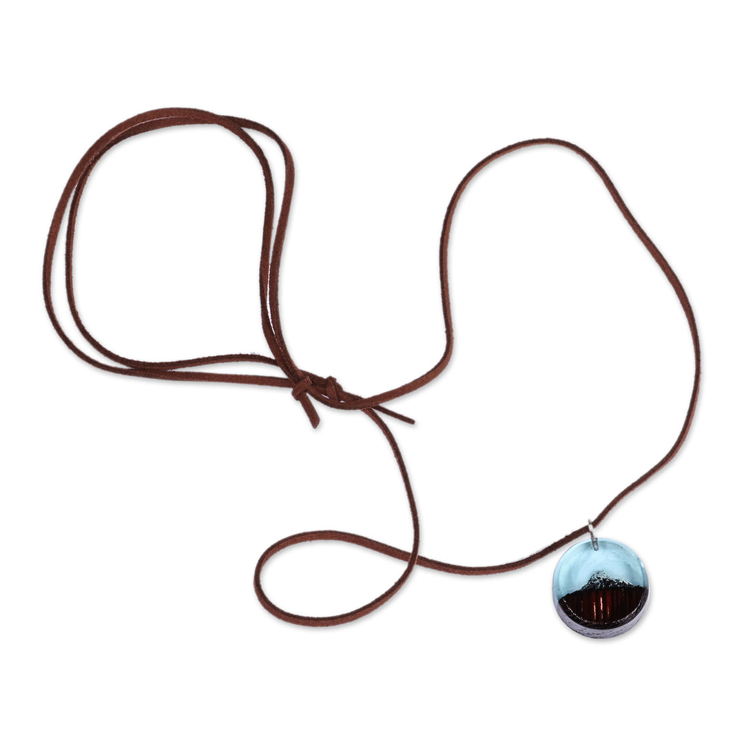 Mount Ararat-Themed Apricot Wood and Resin Pendant Necklace - Mount Ararat
