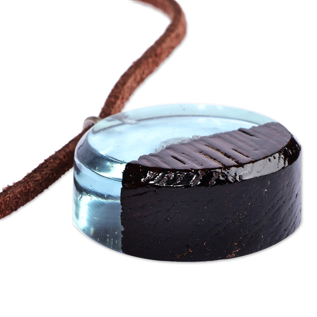 Mount Ararat-Themed Apricot Wood and Resin Pendant Necklace - Mount Ararat