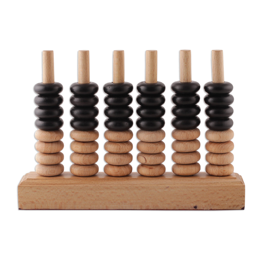 Hand-Carved Minimalist Steam Beech Wood Stacking Puzzle - Vertical Victory