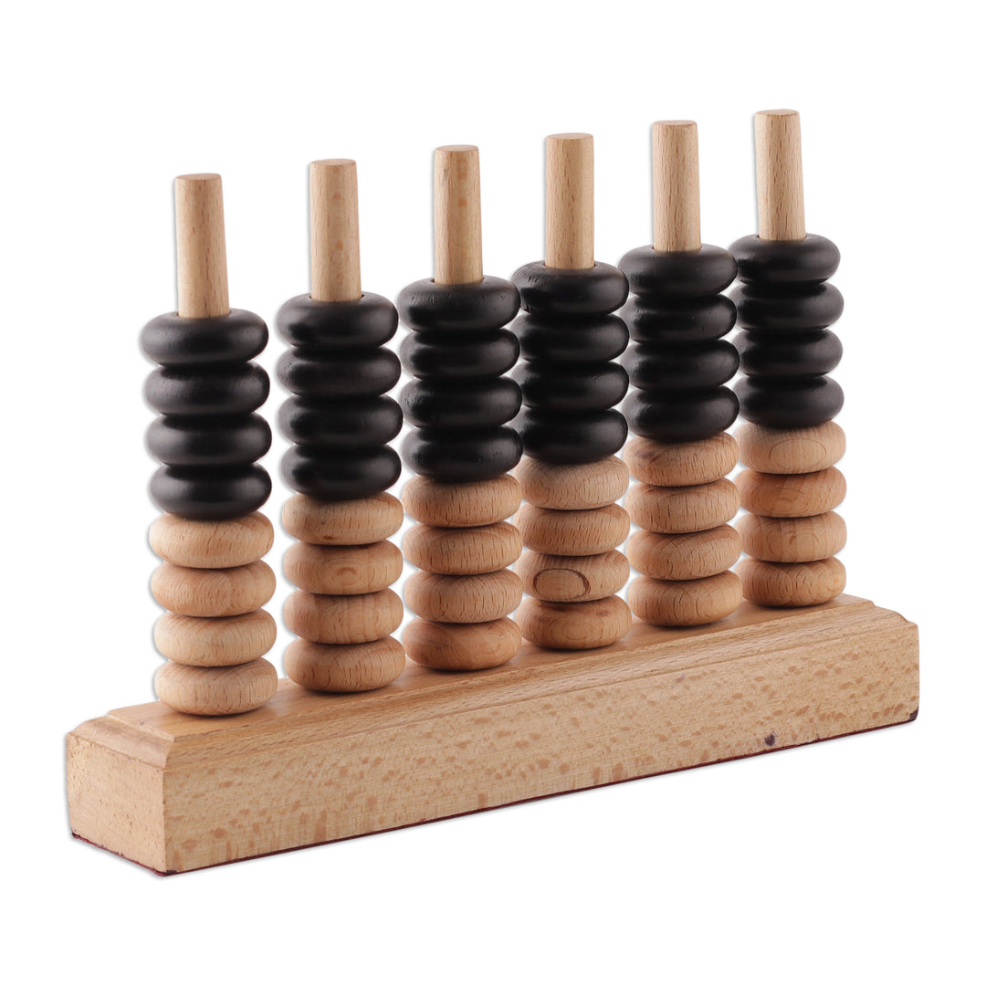 Hand-Carved Minimalist Steam Beech Wood Stacking Puzzle - Vertical Victory