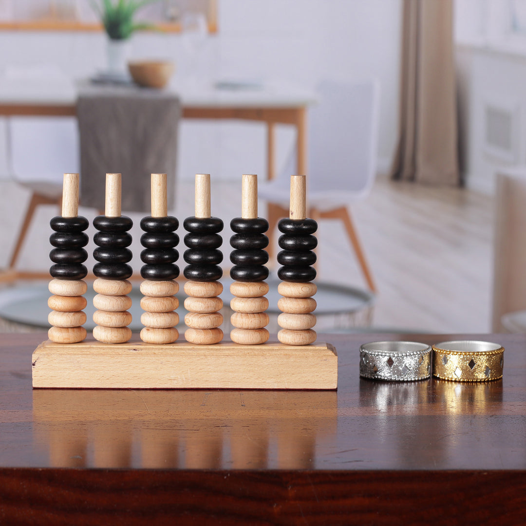 Hand-Carved Minimalist Steam Beech Wood Stacking Puzzle - Vertical Victory