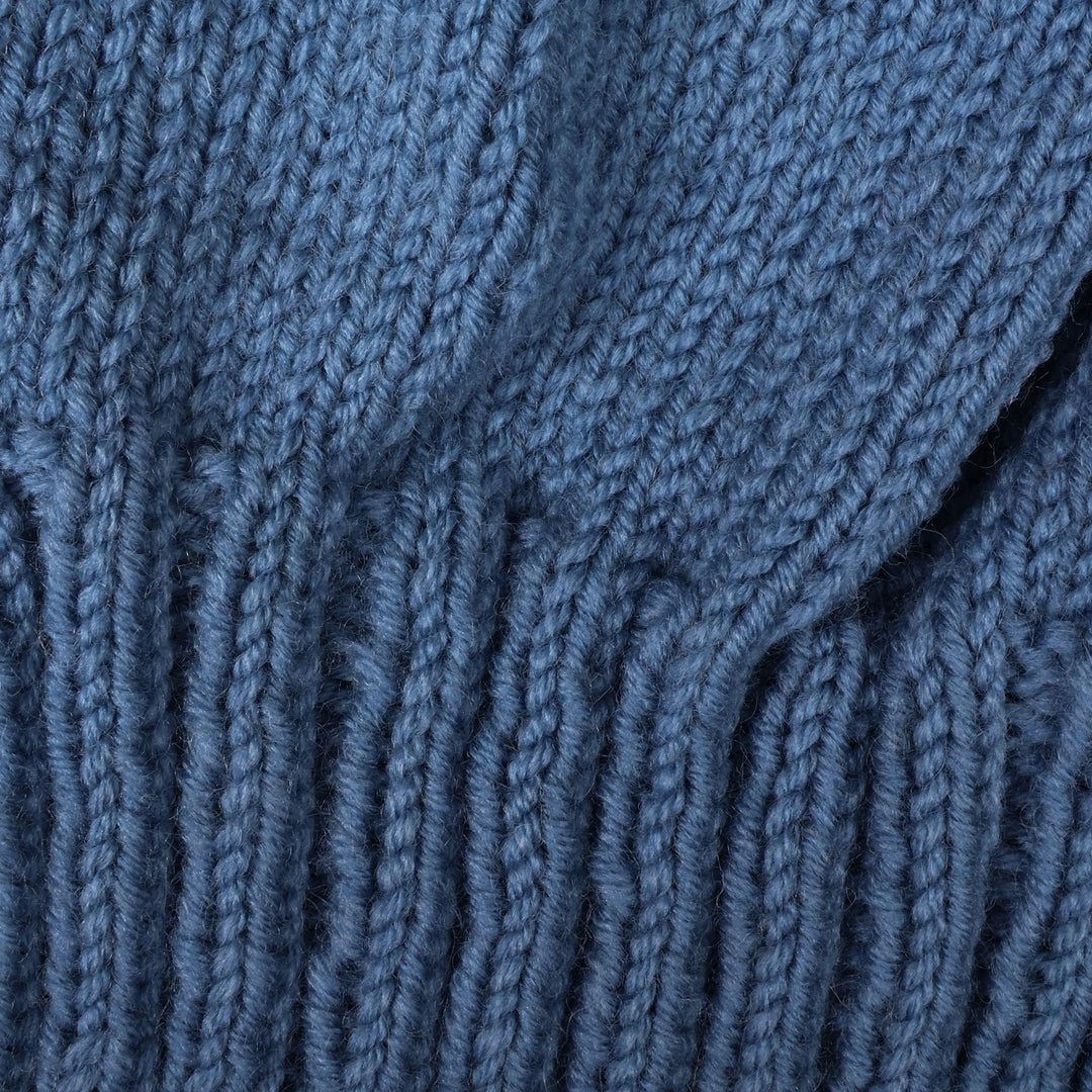Blue Acrylic and Wool Blend Knit Hat Crafted in Armenia - Blue Era