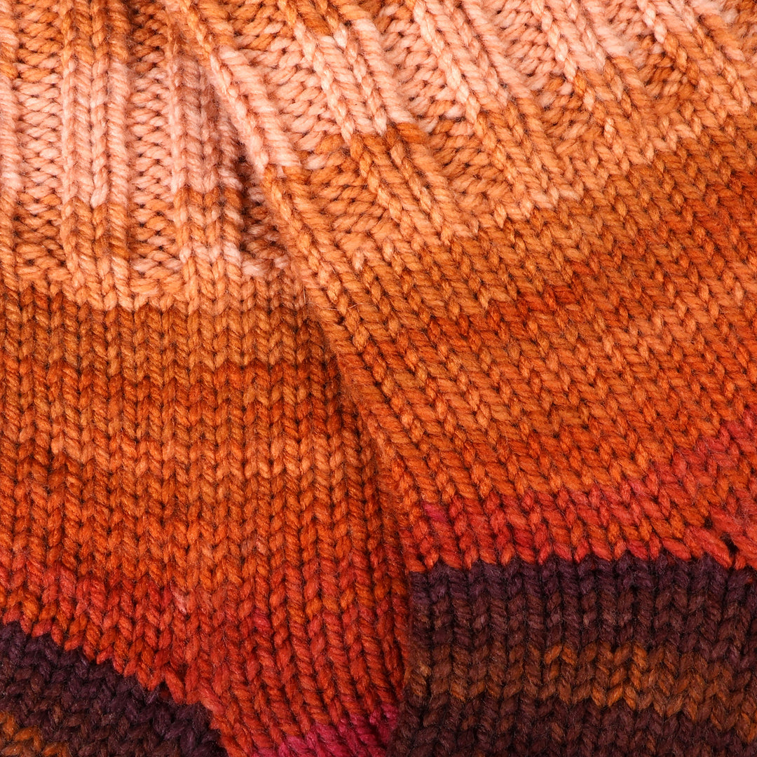 Handcrafted Brown and Purple Acrylic and Wool Knit Socks - Evening Vibes