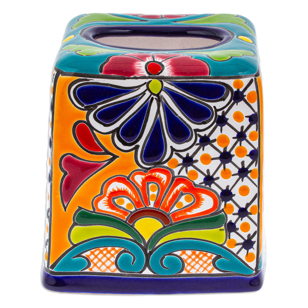 Handcrafted Talavera Hacienda Ceramic Tissue Box Cover - Classic Convenience