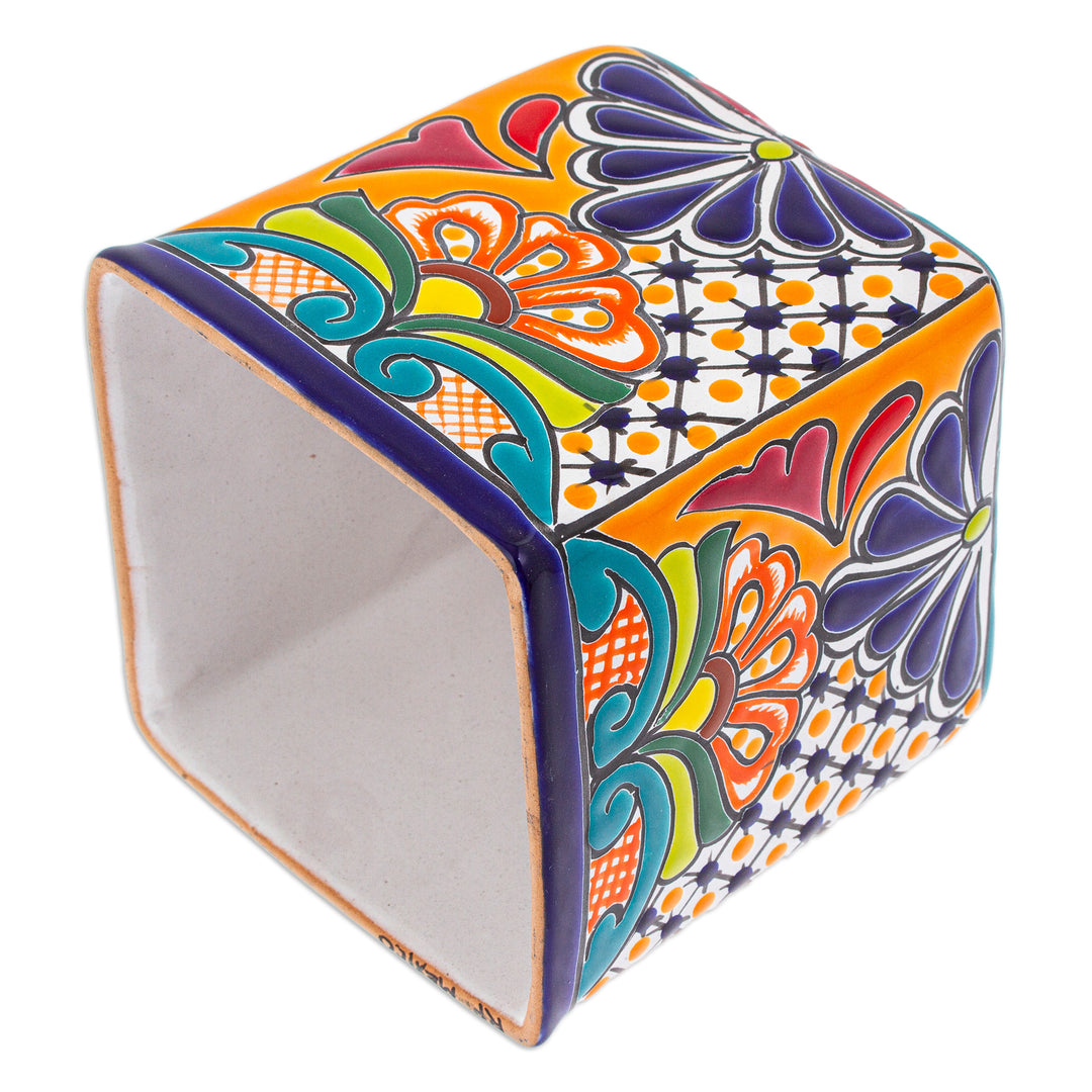 Handcrafted Talavera Hacienda Ceramic Tissue Box Cover - Classic Convenience