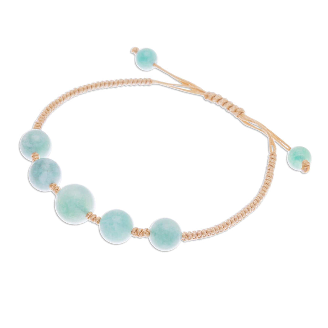 Adjustable Macrame Pendant Bracelet with Tourmaline Stones - Sublime Sea