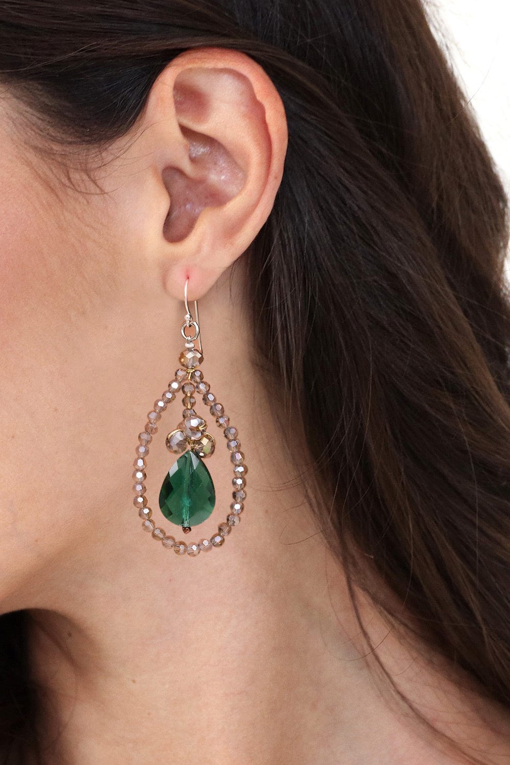 Fashionable Beaded Chandelier Earrings with Silver Hooks - Nightlife Glam