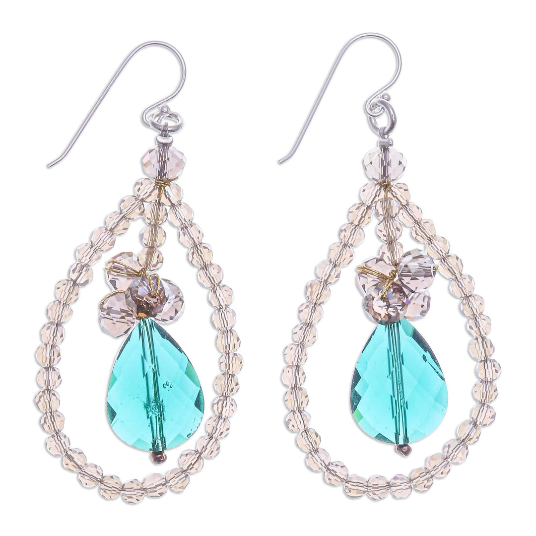 Fashionable Beaded Chandelier Earrings with Silver Hooks - Nightlife Glam