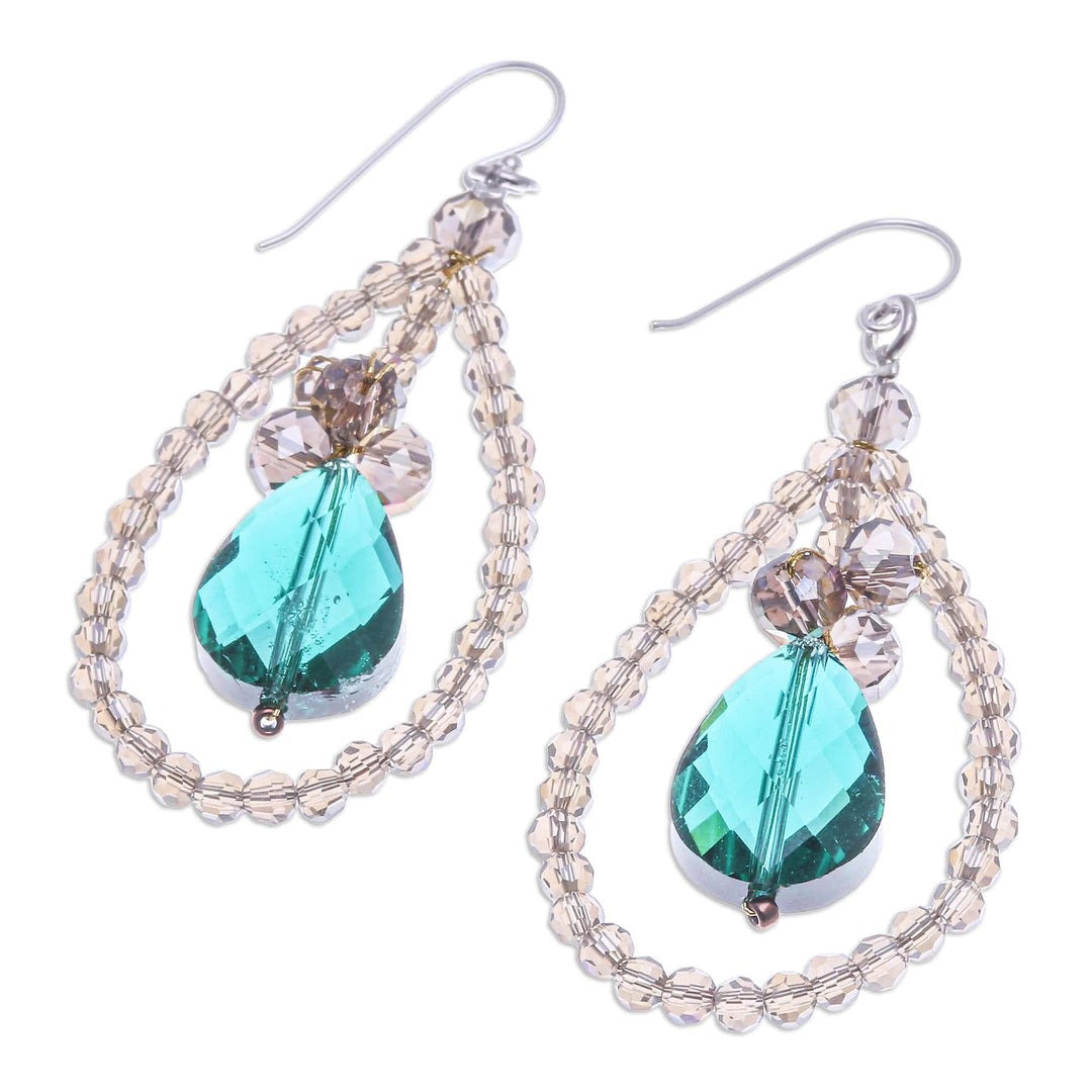 Fashionable Beaded Chandelier Earrings with Silver Hooks - Nightlife Glam