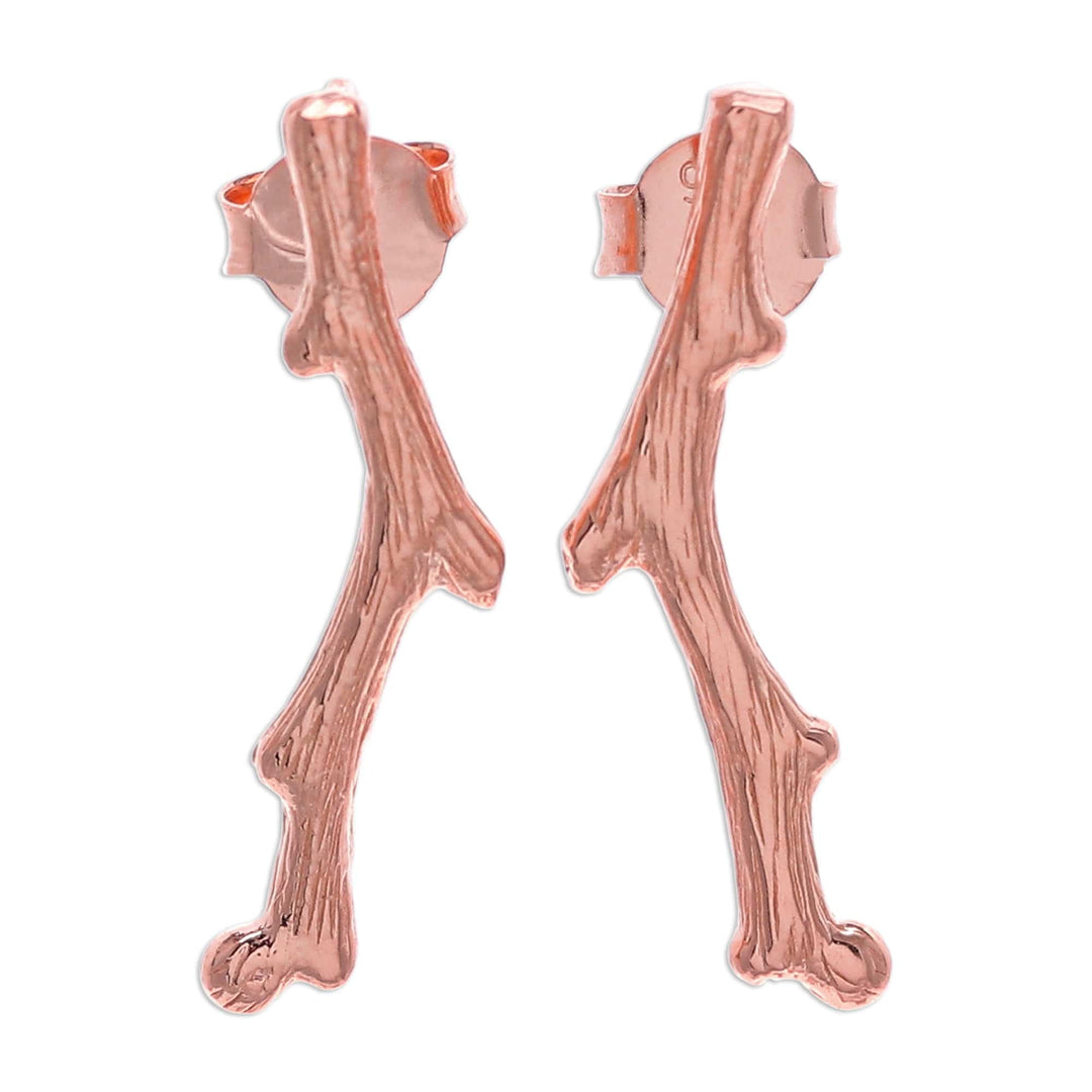 18k Rose Gold-Plated Timber Drop Earrings Made in Thailand - The Rose Timber