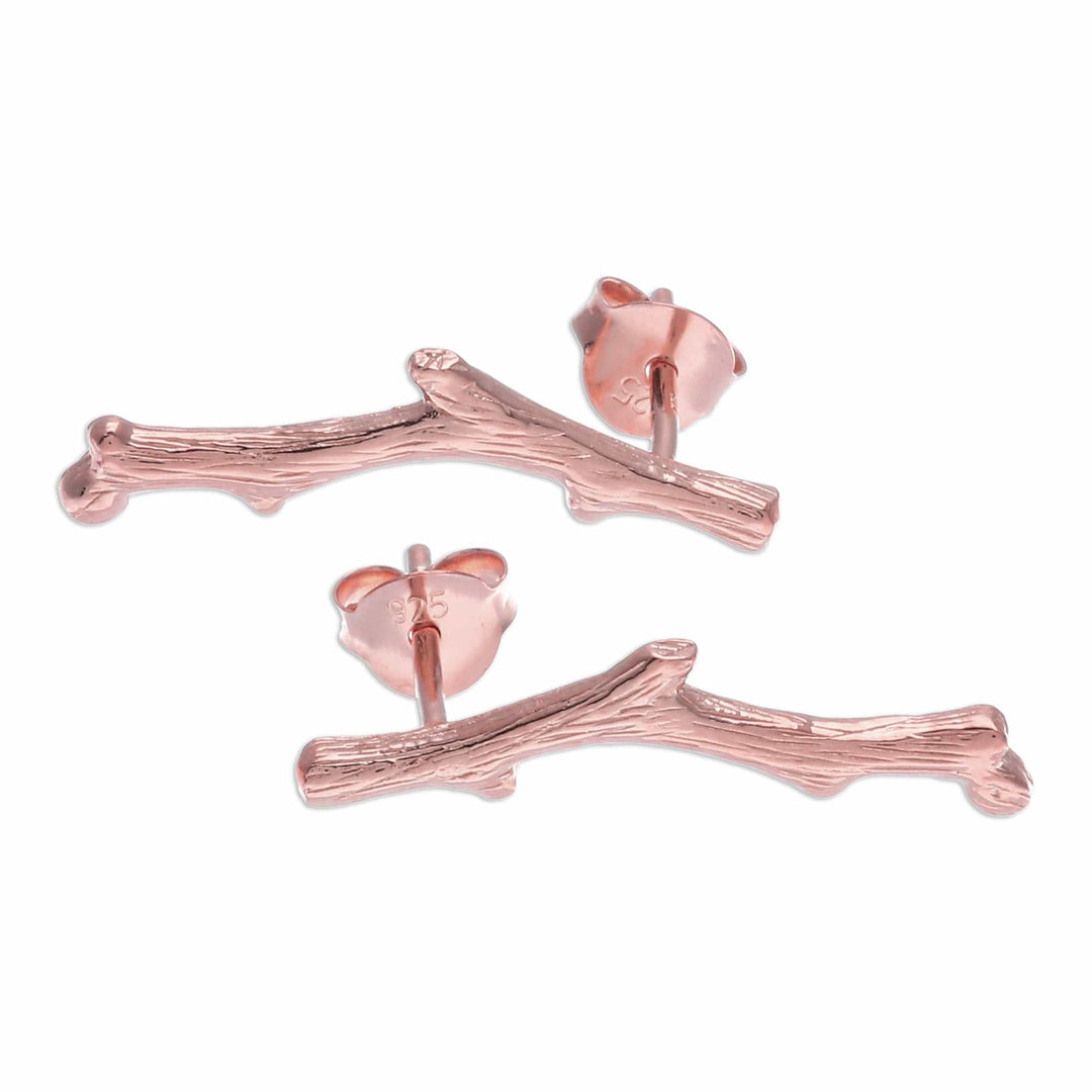 18k Rose Gold-Plated Timber Drop Earrings Made in Thailand - The Rose Timber