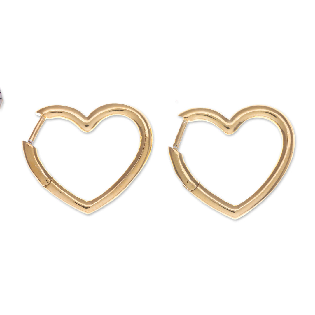 Heart-Shaped 18k Gold-Plated Hoop Earrings Made in Thailand - Victorious Beats