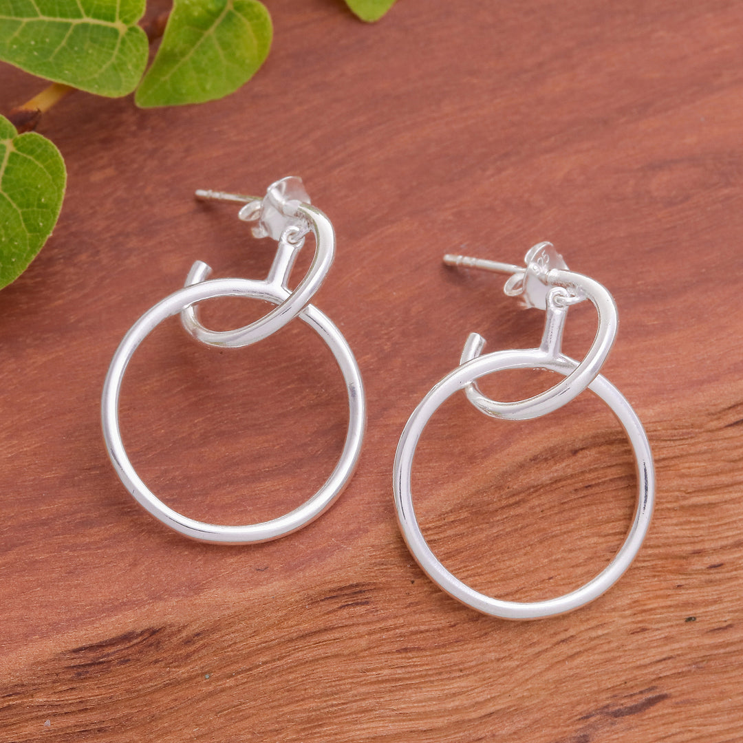 Thai Modern High-Polished Sterling Silver Dangle Earrings - Ethereal Life