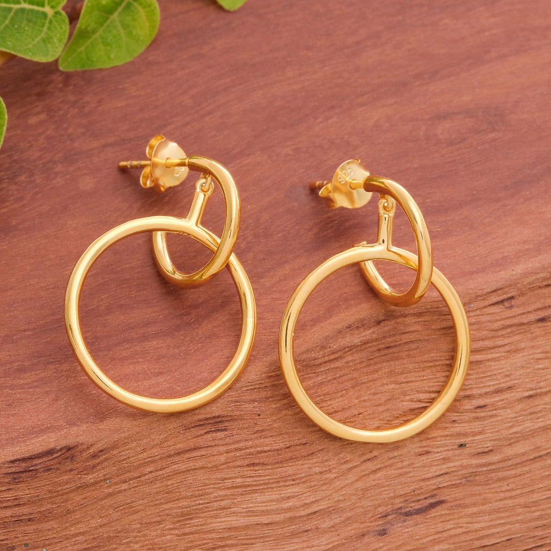 Abstract 18k Gold-Plated Dangle Earrings Crafted in Thailand - Victorious Life