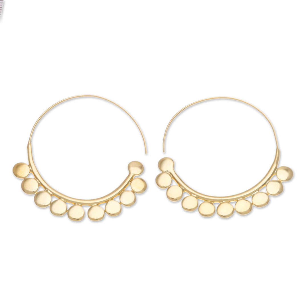Abstract 18k Gold-Plated Half-Hoop Earrings from Thailand - Modern Triumph