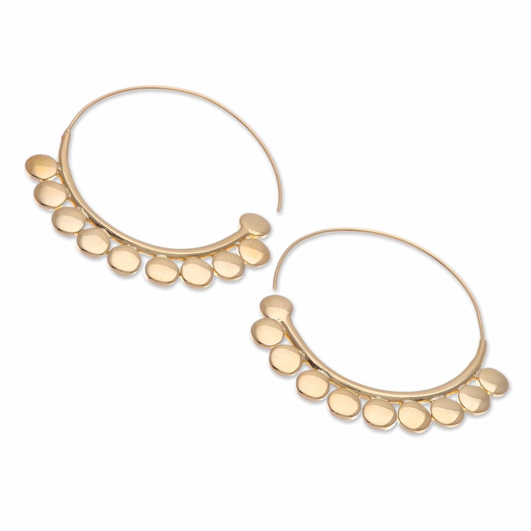 Abstract 18k Gold-Plated Half-Hoop Earrings from Thailand - Modern Triumph