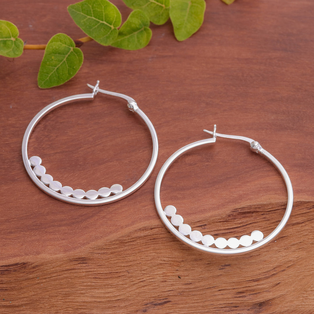 High-Polished Sterling Silver Hoop Earrings from Thailand - Luminous Thoughts
