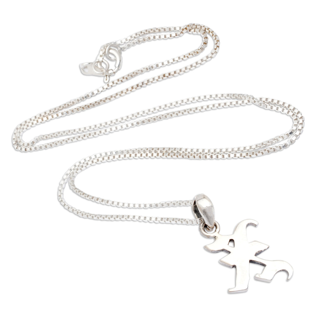 High-Polished Sterling Silver Letter X Pendant Necklace - Letter X