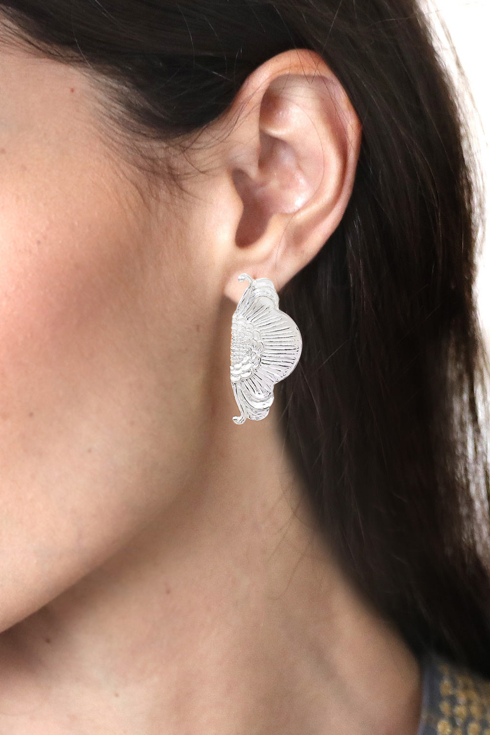 Spring-Themed Polished Floral Sterling Silver Drop Earrings - Spring on Earth