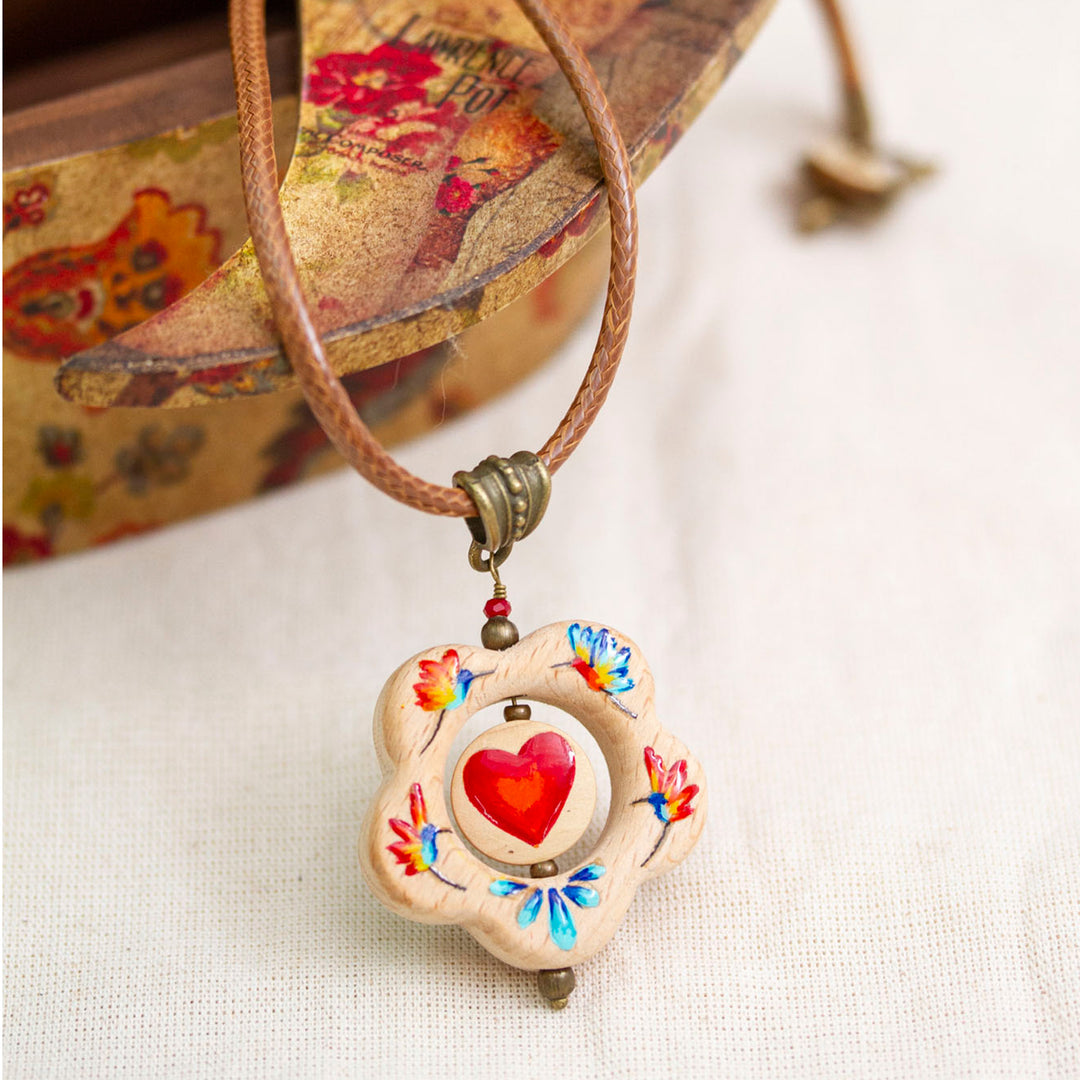 Hummingbird Floral Heart